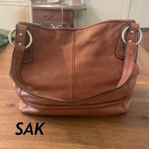 SAK brown leather hobo bag and phone wallet